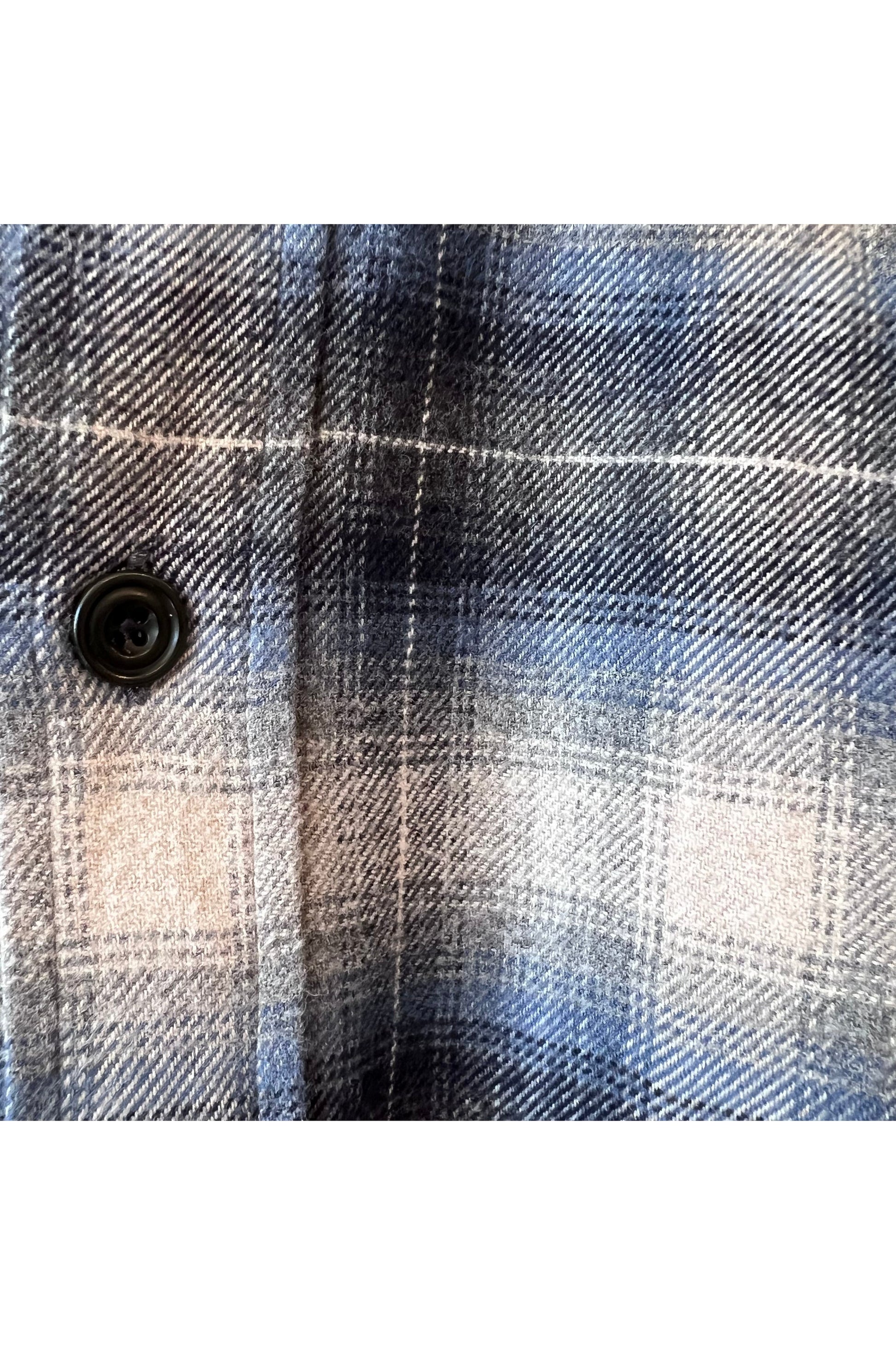 Double Face Flannel Percey Overshirt - Cream/Blue/Black - DUNE + SALT