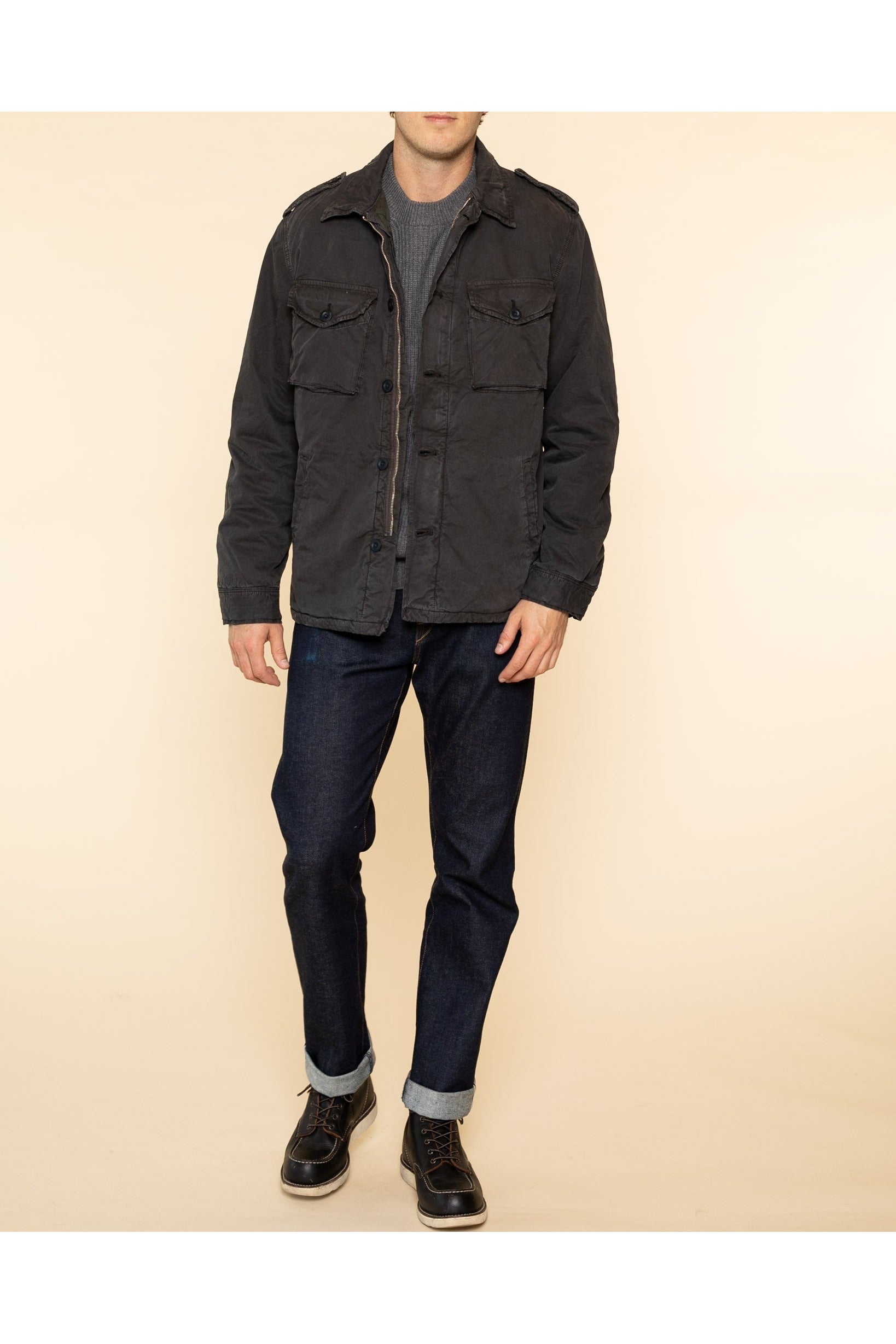 Jonah Military Jacket - Charcoal Grey - DUNE + SALT