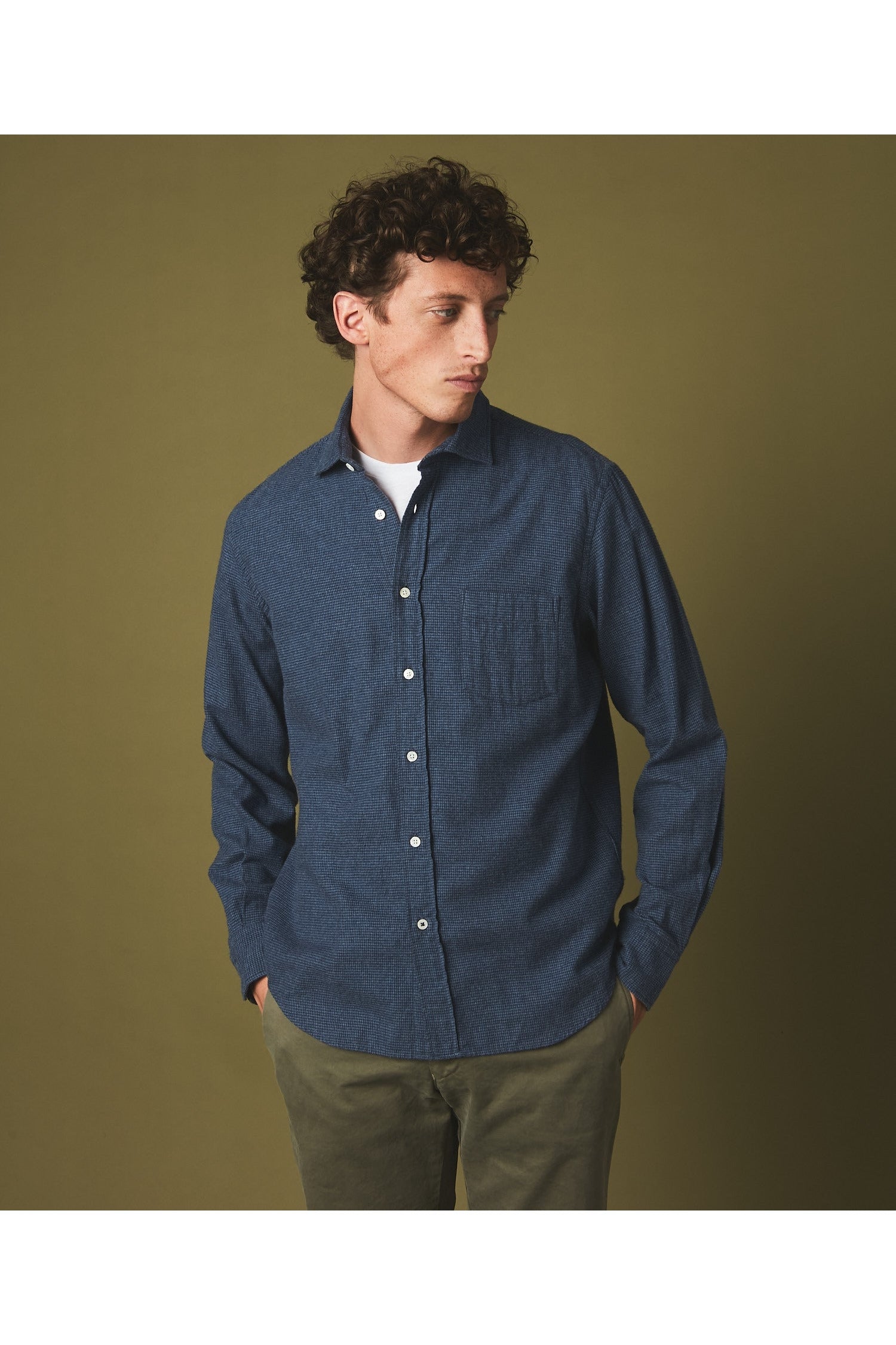 Paul Regular Flannel Shirt - Denim - DUNE + SALT