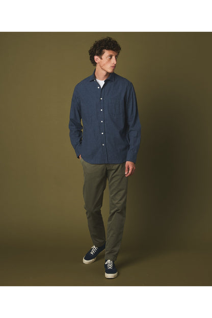 Paul Regular Flannel Shirt - Denim - DUNE + SALT