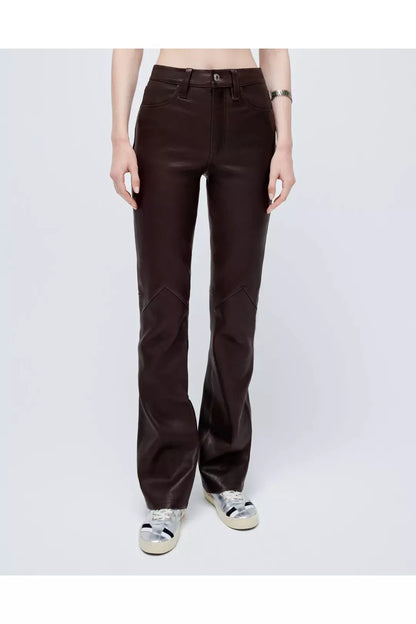 70s Stretch Bootcut - Brown Leather - DUNE + SALT