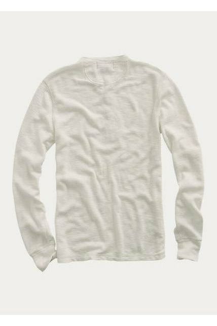 RRL Waffle-Knit Cotton Henley - Paper White Gray