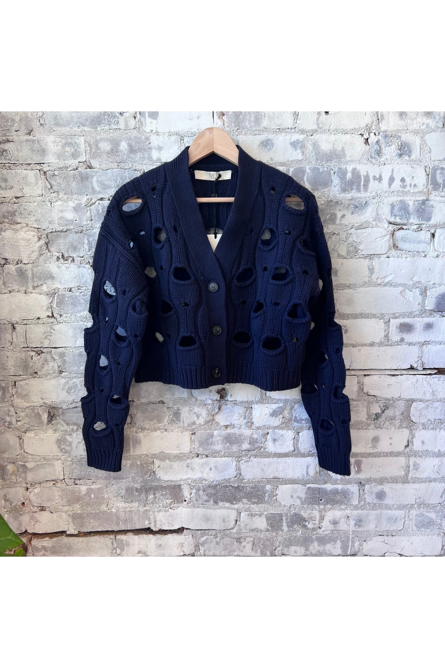 Lana Engineered Drop Needle Rib Cardigan - Navy - DUNE + SALT