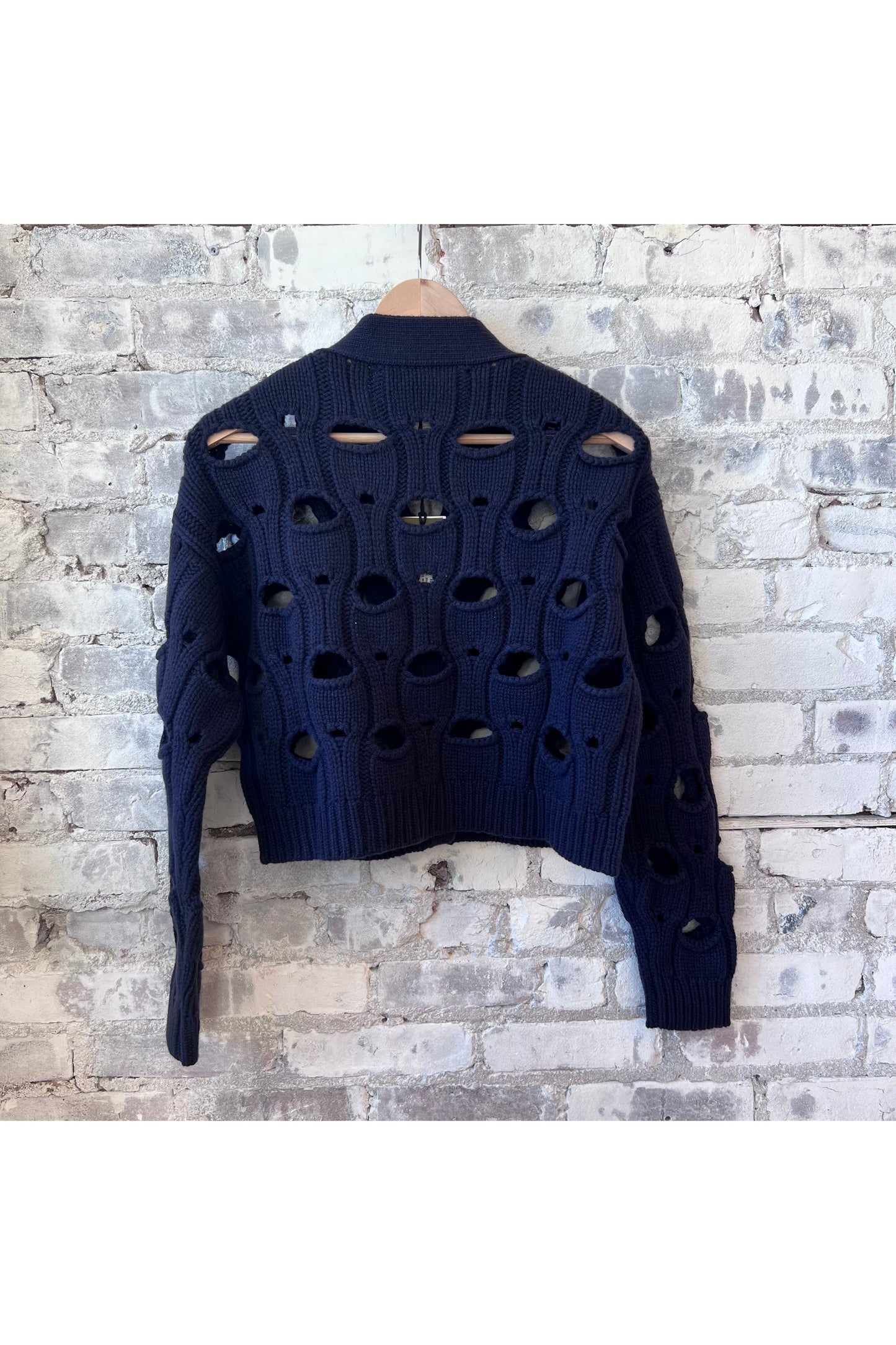 Lana Engineered Drop Needle Rib Cardigan - Navy - DUNE + SALT